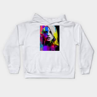 Modern woman in pop-art style portait Kids Hoodie